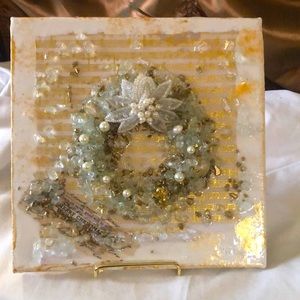 Mixed media holiday canvas